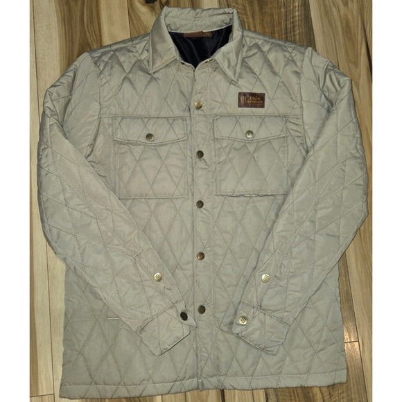 Java Monster Coffee Quilted Jacket Womens Tan Size S Snap & Full Zip - Picture 1 of 9